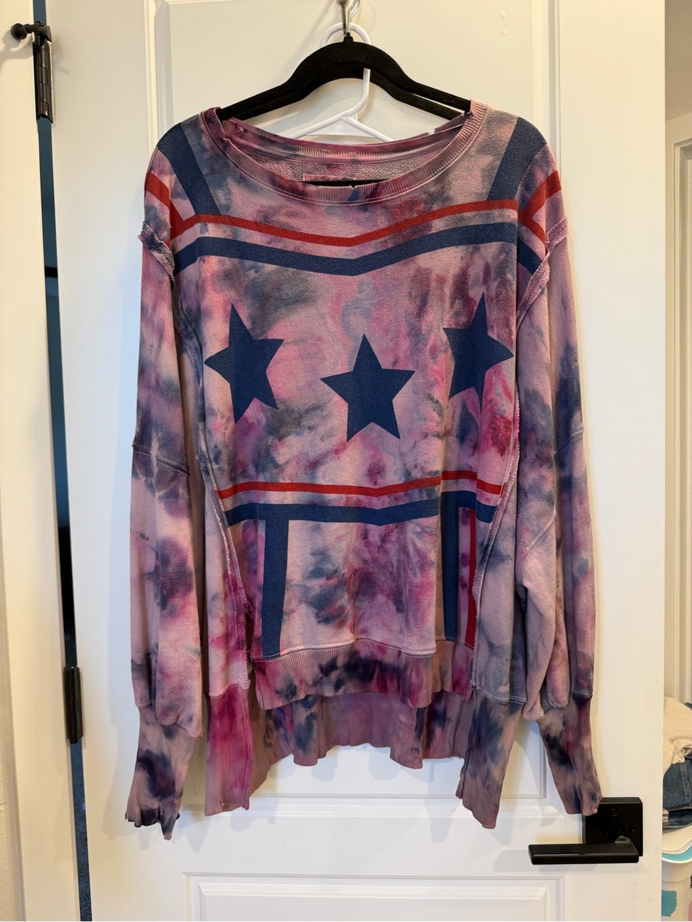 @polabagy Tie-Dye Star Pullover Sweatshirt - Pink Multi